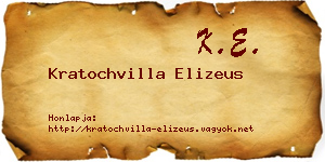 Kratochvilla Elizeus névjegykártya
